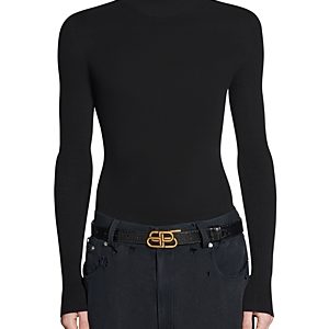Balenciaga Women's Bb Reversible Leather Belt- 4761025