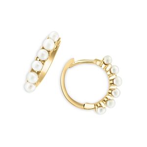 Bloomingdale's Cultured Freshwater Pearl (2.5 mm) Hoop Earrings in 14K Yellow Gold, 0.54- 4814336