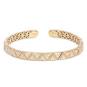 Marina B 18K Yellow Gold Triangoli Diamond Small Bangle Bracelet- 4833561