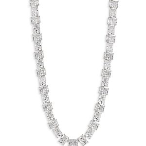 Nadri A La Carte Large Emerald Cut Collar Necklace in Rhodium Plated, 17.25- 4768266