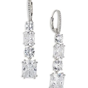 Nadri A La Carte Graduated Multi Drop Earrings in Rhodium Plated or 18K Gold Plated- 4768287