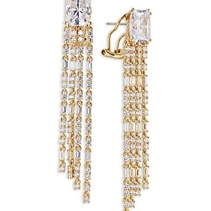 Nadri A La Carte Fringe Chandelier Earrings in Rhodium Plated or 18K Gold Plated- 4768275