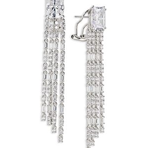 Nadri A La Carte Fringe Chandelier Earrings in Rhodium Plated or 18K Gold Plated- 4768275