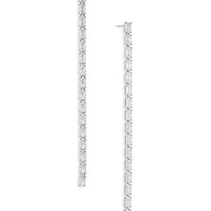 Nadri A La Carte Long Linear Drop Earrings in Rhodium Plated or 18K Gold Plated- 4768277