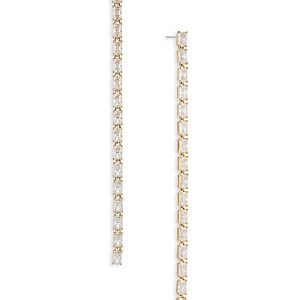 Nadri A La Carte Long Linear Drop Earrings in Rhodium Plated or 18K Gold Plated- 4768277