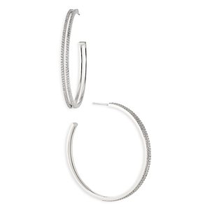 Nadri Disco Large Open Pave Hoop Earrings- 4768216