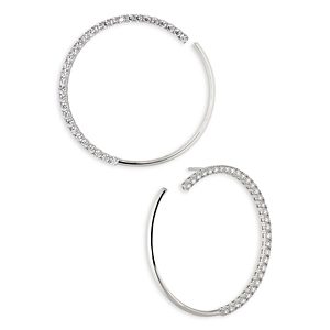 Nadri Disco Pave Front to Back Hoop Earrings- 4768212