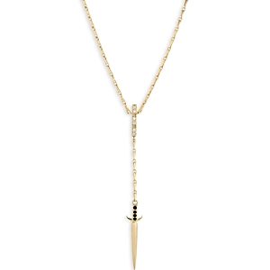 Ajoa by Nadri Spooky Dagger Pendant Y Necklace in 18K Gold Plated, 18- 4761097