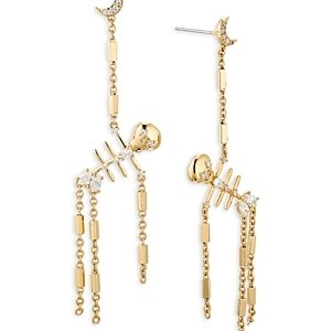 Ajoa by Nadri Spooky Embellished Skeleton Drop Earrings in 18K Gold Plated- 4761101