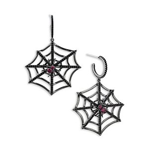 Ajoa by Nadri Spooky Spider Web Drop Earrings- 4761104