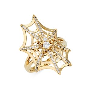 Ajoa by Nadri Spider Web Ring in Rhodium Plated or 18K Gold Plated- 4761106