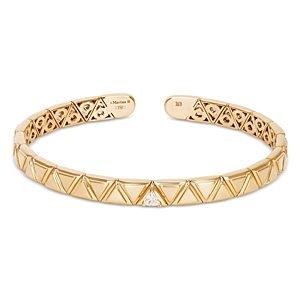 Marina B 18K Yellow Gold Triangolini Diamond Trillion Cuff Bangle Bracelet- 4631511