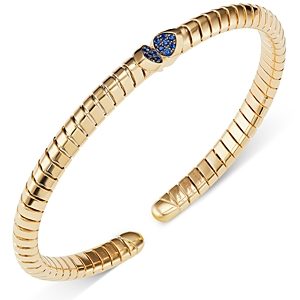 Marina B 18K Yellow Gold Trisolina Blue Sapphire Small Bangle Bracelet- 4833529