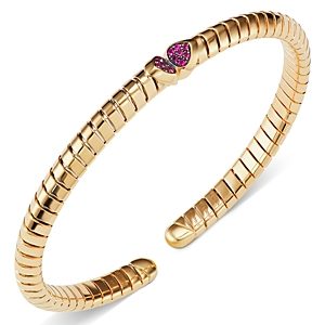 Marina B 18K Yellow Gold Trisolina Ruby Bangle Bracelet- 4833527
