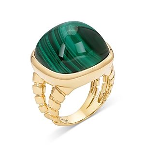 Marina B 18K Yellow Gold Tigella Malachite Statement Ring- 4833546