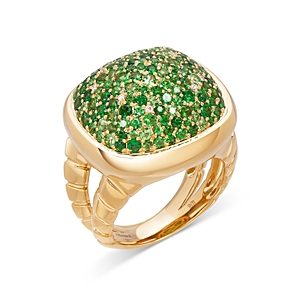 Marina B 18K Yellow Gold Tigella Tsavorite Garnet Pave Ring- 4833544