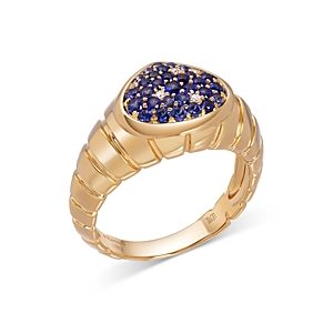 Marina B 18K Yellow Gold Timo Blue Sapphire & Diamond Pave Ring- 4833550