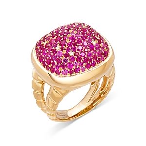 Marina B 18K Yellow Gold Tigella Ruby Pave Ring- 4833541
