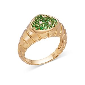 Marina B 18K Yellow Gold Timo Tsavorite Garnet & Diamond Pave Ring- 4833555