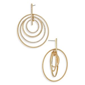 Nadri Disco Multi Hoop Drop Earrings in 18K Gold Plated- 4768219