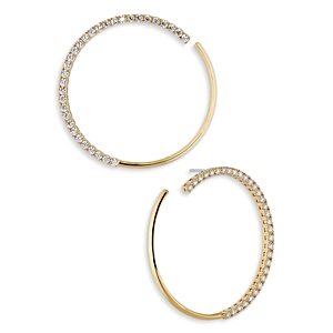 Nadri Disco Pave Front to Back Hoop Earrings- 4768212