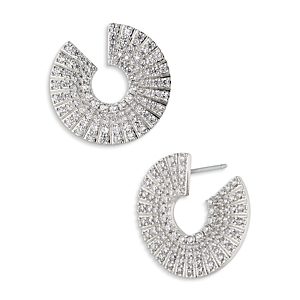 Nadri Disco Front to Back Hoop Earrings in 18K Gold Plated or Rhodium Plated- 4768208