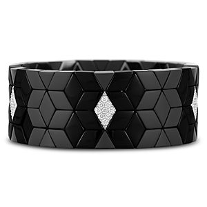 Roberto Demeglio 18K White Gold Black Ceramic & Diamond Statement Bracelet- 4825942