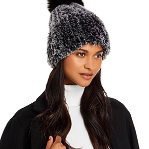 Surell Faux Fur Stretch Knit Beanie- 4137460