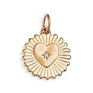 Moon & Meadow Charm Collection 14K Yellow Gold Diamond Heart Disc Charm- 4820143
