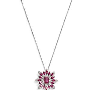 Bloomingdale's Ruby & Diamond Starburst Pendant Necklace in 14K White Gold, 18- 4841855