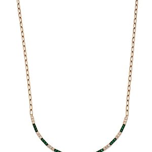 Bloomingdale's Emerald & Diamond Curved Bar Necklace in 14K Yellow Gold, 17- 4841851