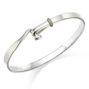 Georg Jensen Sterling Silver Torun Diamond Bangle Bracelet- 4439102