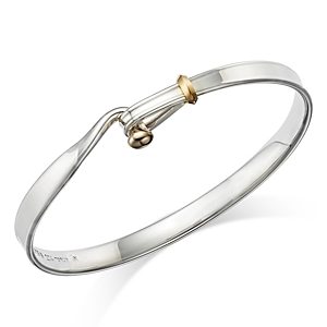 Georg Jensen Sterling Silver & 18K Yellow Gold Torun Bangle Bracelet- 4439099