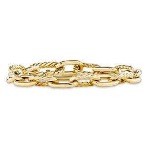 David Yurman 18K Yellow Gold Dy Madison Textured & Polished Link Bracelet- 4726268