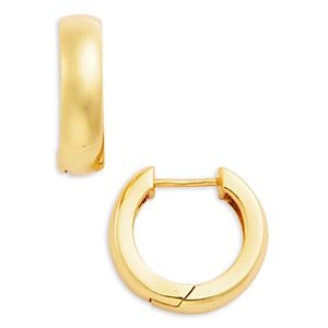 Aqua 18K Yellow Gold Plated Sterling Silver Wide Huggie Hoop Earrings - 100% Exclusive- 4791752