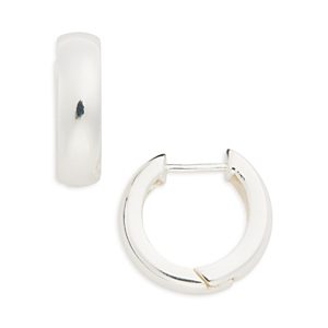 Aqua Sterling Silver Wide Huggie Hoop Earrings - 100% Exclusive- 4791746