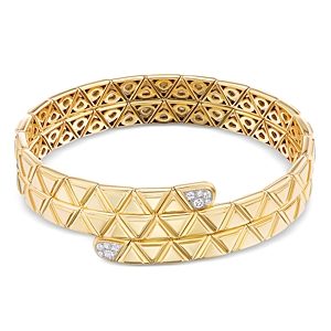 Marina B 18K Yellow Gold Triangolini Diamond Coil Bracelet- 4833562