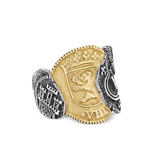 David Yurman Men's 18K Yellow Gold & Sterling Silver Shipwreck Coin Signet Ring- 4726401