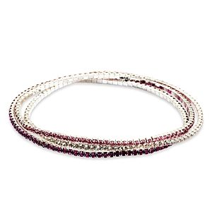 Aqua Cubic Zirconia Stretch Bracelet in Silver Tone, Set of 5 - 100% Exclusive- 4791822