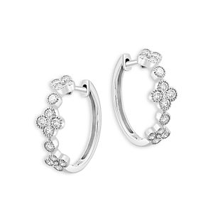 Bloomingdale's Diamond Milgrain Bezel Hoop Earrings in 14K White Gold, 0.65 ct. t.w.- 4841816