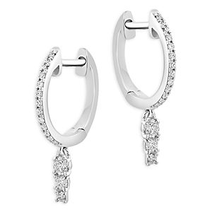 Bloomingdale's Diamond Drop Hoop Earrings in 14K White Gold, 0.25 ct. t.w.- 4841819