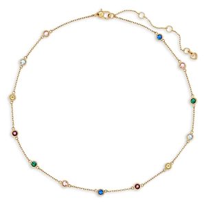 kate spade new york Set In Stone Multicolor Cubic Zirconia Station Necklace in Gold Tone, 16-19- 4764711