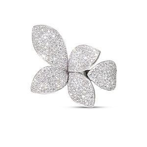 Pasquale Bruni 18K White Gold Giardini Segreti Diamond Pave Five Leaves Ring- 4712393