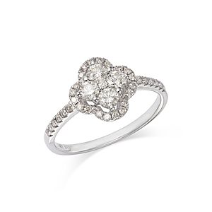 Bloomingdale's Diamond Clover Ring in 14K White Gold, 0.60 ct. t.w.- 4835146