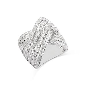 Bloomingdale's Diamond Crossover Statement Ring in 14K White Gold, 4.0 ct. t.w.- 4835137