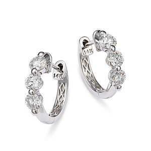 Bloomingdale's Diamond Hoop Earrings in 14K White Gold, 1.0 ct. t.w.- 4835142