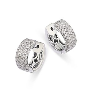 Bloomingdale's Diamond Pave Huggie Hoop Earrings in 14K White Gold, 1.60 ct. t.w.- 4835135