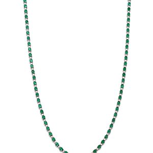 Bloomingdale's Emerald & Diamond Necklace in 14K White Gold, 17- 4835128