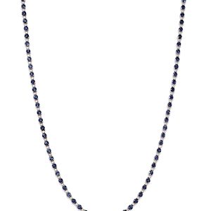 Bloomingdale's Blue Sapphire & Diamond Tennis Necklace in 14K White Gold, 17- 4835130