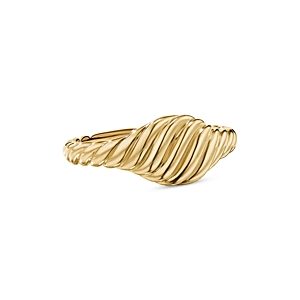 David Yurman Sculpted Cable Micro Pinky Ring in 18K Yellow Gold- 4726308